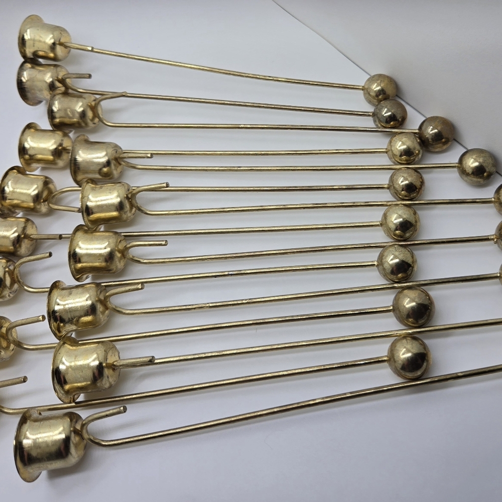 Vintage Christmas Tree Metal Brass Candle Holder Ornaments Set Of‎ 15